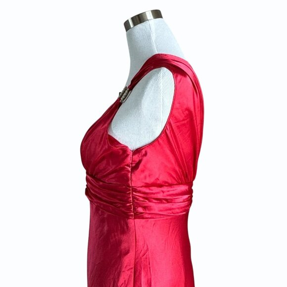 Adrianna Papell Hailey Logan Red Formal Gown Size 11/12 Rhinestone Prom y2k - Picture 4 of 12